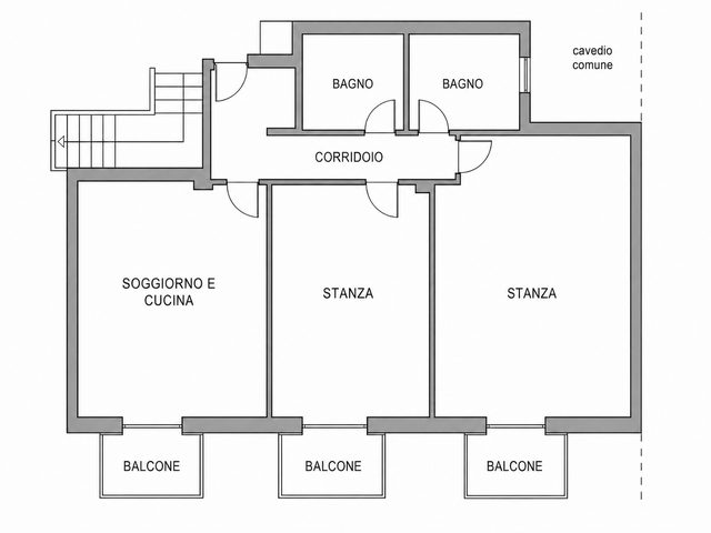 Floor plan — Elegant three-room apartment renovated with city view