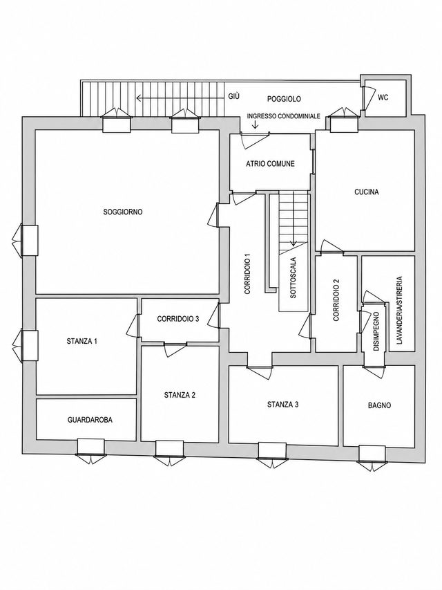 Floor plan — Spacious, finely renovated apartment in Bronzolo